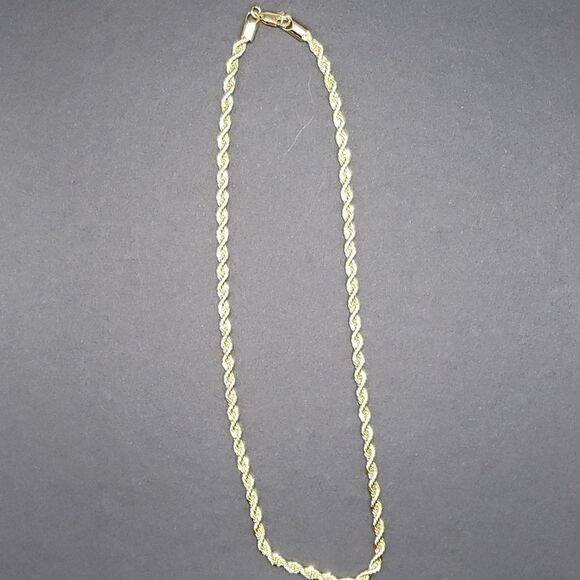 GOLD ROPE CHAIN TWISTED DESIGN NECKLACE 18" 3mm Gold rope chain - Picture 5 of 7
